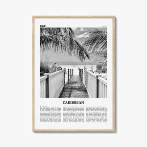 Karibik Poster schwarz weiß Nr. 2, Karibik Wandbild, Karibik Poster, Karibik Foto, Karibik Wanddeko, Stadt Kunstdruck