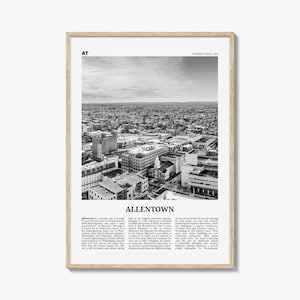 Allentown Print Black and White, Allentown Wall Art, Allentown Poster, Allentown Photo, Allentown Wall Décor, Pennsylvania, USA