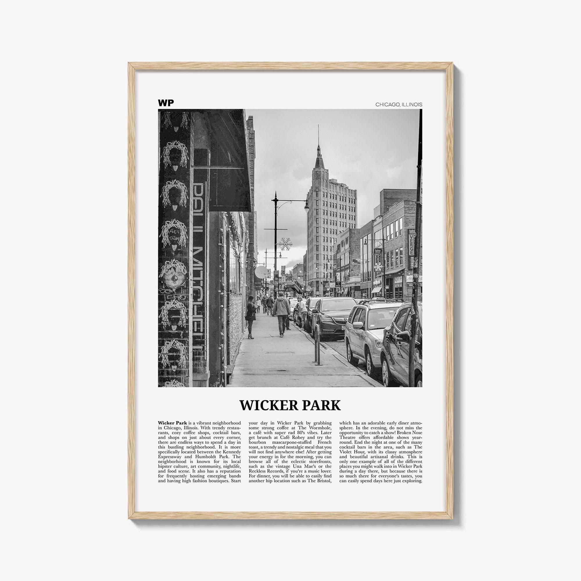 Wicker Park Print Black and White, Wicker Park Wall Art, Wicker Park Poster, Wicker Park Photo, Wicker Park Wall Décor, Chicago Illinois USA