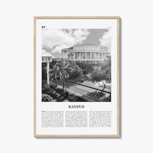 Kanpur Print Black and White, Kanpur Wall Art, Kanpur Poster, Kanpur Photo, Kanpur Wall Décor, Kanpur Map, India