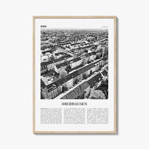 Oberhausen Print Black and White, Oberhausen Wall Art, Oberhausen Poster, Oberhausen Photo, Oberhausen Wall Décor, Oberhausen Map, Germany
