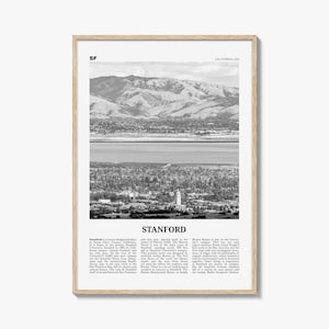 Stanford Print Black and White, Stanford Wall Art, Stanford Poster, Stanford Photo, Stanford Map, Stanford Wall Decor, California, USA