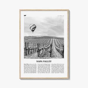 Napa Valley Print zwart-wit, Napa Valley Wall Art, Napa Valley Poster, Napa Valley Photo, Californië, VS, Verenigde Staten