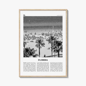 Florida print zwart-wit nr. 7, Florida Wall Art, Florida Poster, Florida Photo, Florida Wall Decor, Florida Map, Verenigde Staten