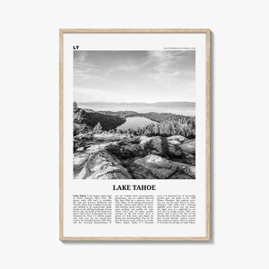 Lake Tahoe Druck schwarz weiß Nr. 2, Lake Tahoe Wand Kunst, Lake Tahoe Poster, Lake Tahoe Foto, Kalifornien, USA, Vereinigte Staaten