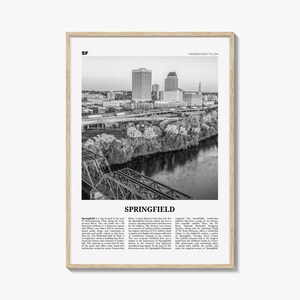 Springfield Print Black and White Massachusetts, Springfield Wall Art, Springfield Poster, Springfield Photo, Springfield Map, USA