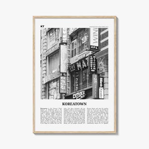 Koreatown Print Schwarzweiß New York, Koreatown Wandkunst, Koreatown Poster, Koreatown Foto, Koreatown Wanddekor, Manhattan, USA