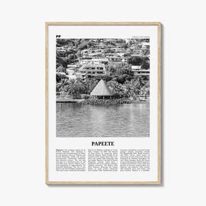 Papeete Druck Schwarzweiß, Papeete Wandkunst, Papeete Poster, Papeete Foto, Papeete Wanddekor, Französisch-Polynesien