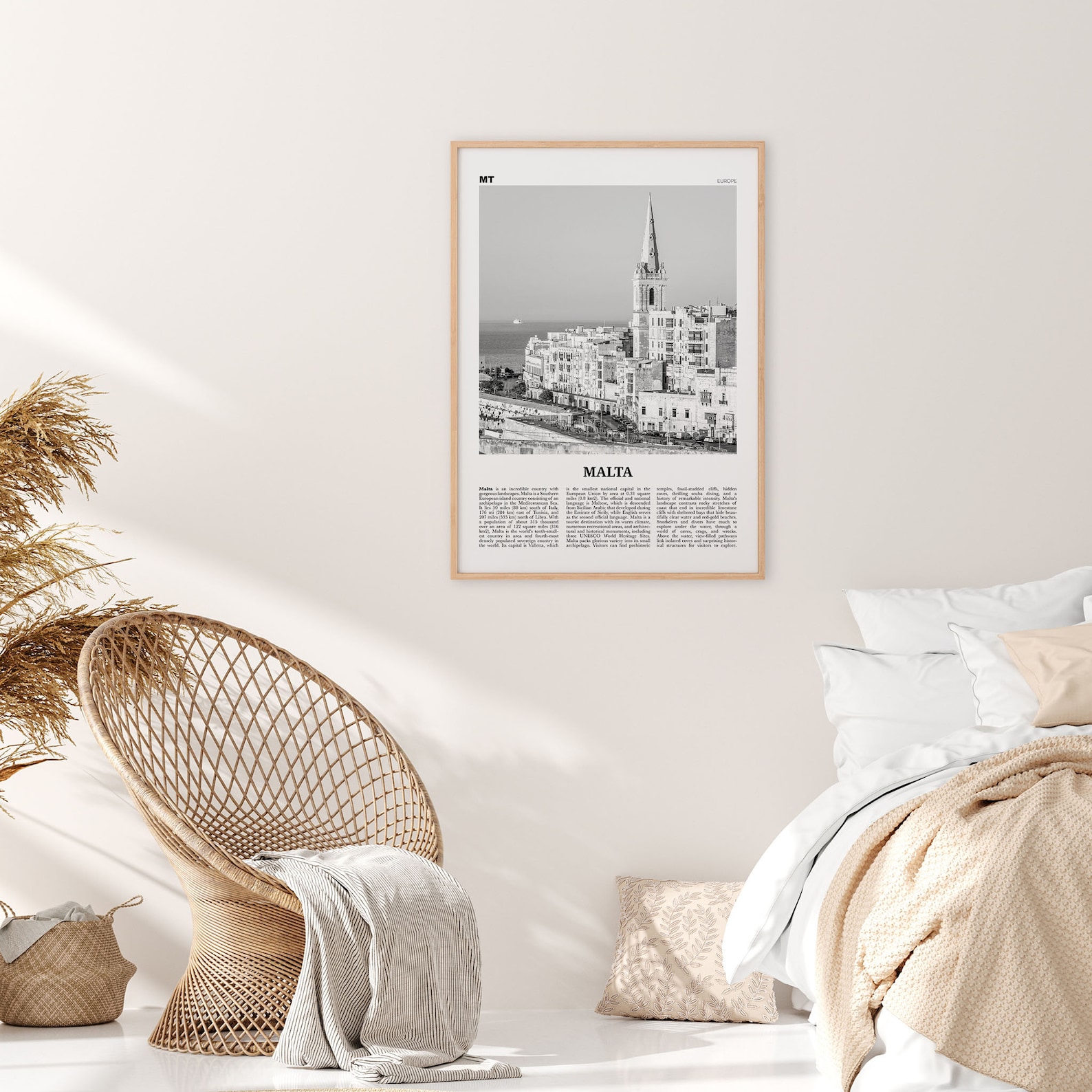 Malta Print Black and White Malta Wall Art Malta Poster Etsy