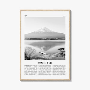 Mount Fuji Poster Print Black and White, 富士山 Photo, Japan Travel Wall Art, Nature
