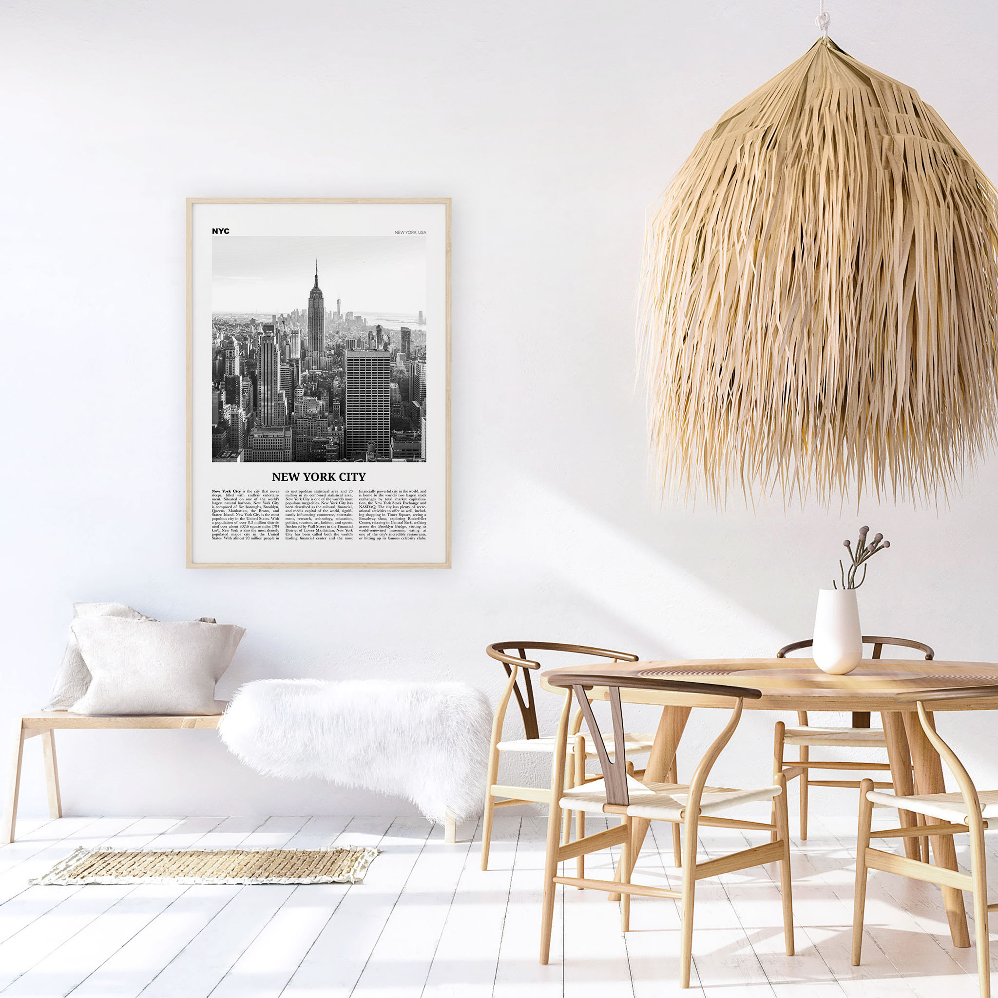 Discover New York City Print Black and White Skyline, New York Wall Art, New York Posters