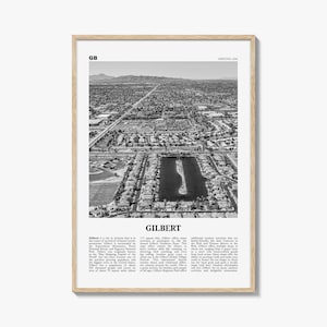 Gilbert Print Black and White, Gilbert Wall Art, Gilbert Poster, Gilbert Photo, Gilbert Wall Décor, Arizona, USA, United States