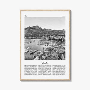 Calvi Print Schwarzweiß, Calvi Wandkunst, Calvi Poster, Calvi Foto, Calvi Wanddekoration, Reiseposter, Haute-Corse, Korsika, Frankreich