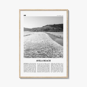 Avila Beach Print Black and White No 1, Avila Beach Wall Art, Avila Beach Poster, Avila Beach Photo, California, USA United States