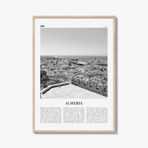Almeria Poster Schwarzweiß, Almeria Wandkunst, Almeria Poster, Almeria Foto, Almeria Wanddekor, Almeria Karte, Spanien