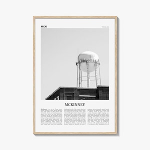 McKinney Print Black and White, McKinney Wall Art, McKinney Poster, McKinney Photo, McKinney Wall Décor, Texas, USA, United States