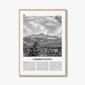 Larimer County Print Black and White, Larimer County Wall Art, Larimer County Poster, Larimer Photo, Larimer Wall Décor, Larimer County Map