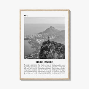 Impresión de Río de Janeiro Blanco y Negro No 2, Arte de la pared de Río de Janeiro, Cartel de Río de Janeiro, Foto de Río de Janeiro, Brasil, Brasil