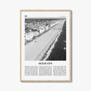 Ocean City Print Black and White Maryland, Ocean City Wall Art, Ocean City Poster, Ocean City Photo, Ocean City Décor, USA, United States