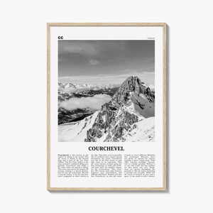 Courchevel Poster Schwarzweiß, Courchevel Wandkunst, Courchevel Poster, Courchevel Foto, Courchevel Wanddekoration, Courchevel Karte, Frankreich