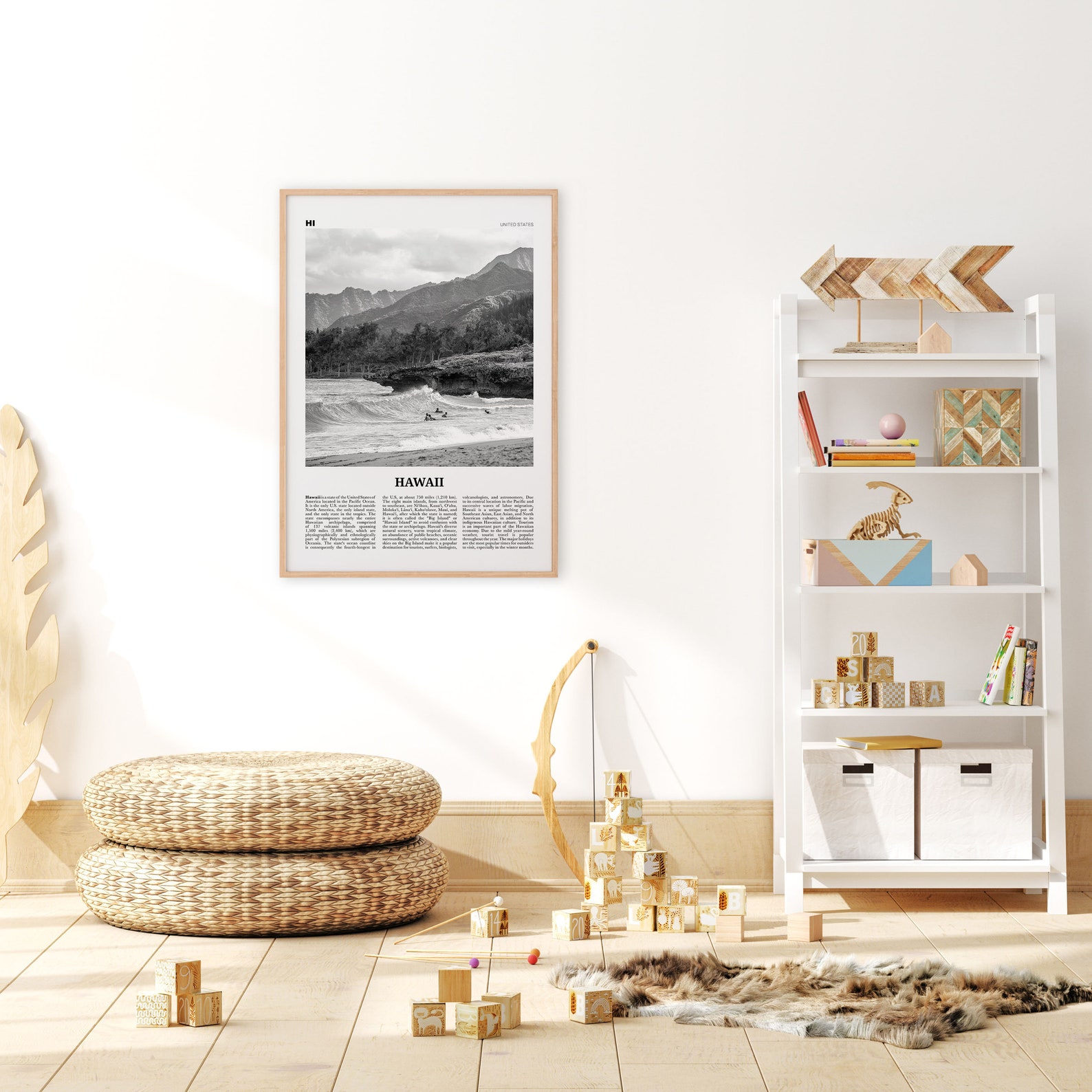 Hawaii Print Black and White Hawaii Wall Art Hawaii Poster | Etsy