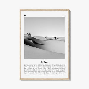 Stampa Libia in bianco e nero, Arte murale Libia, Poster Libia, Foto Libia, Decorazione murale Libia, Stampa artistica di campagna, دولة ليبيا Africa