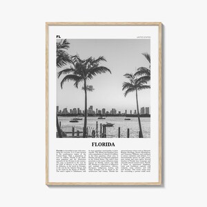 Florida print zwart-wit nr. 3, Florida Wall Art, Florida Poster, Florida Photo, Florida Wall Decor, VS, Verenigde Staten