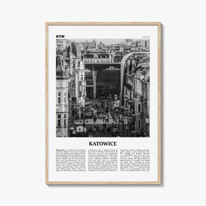 Katowice Print Schwarzweiß, Kattowitz Wandkunst, Katowice Poster, Kattowitz Foto, Katowice Wanddekor, Kattowitz Karte, Polen