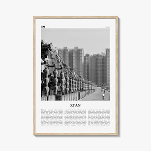 Xian Print Black and White, Xi&#39;an Wall Art, Xi&#39;an Poster, Xi&#39;an Photo, Xi&#39;an Wall Décor, Xi&#39;an Map, China