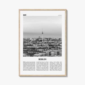 Berlin Poster Print Black and White, TV Tower Photo, Germany Wall Art