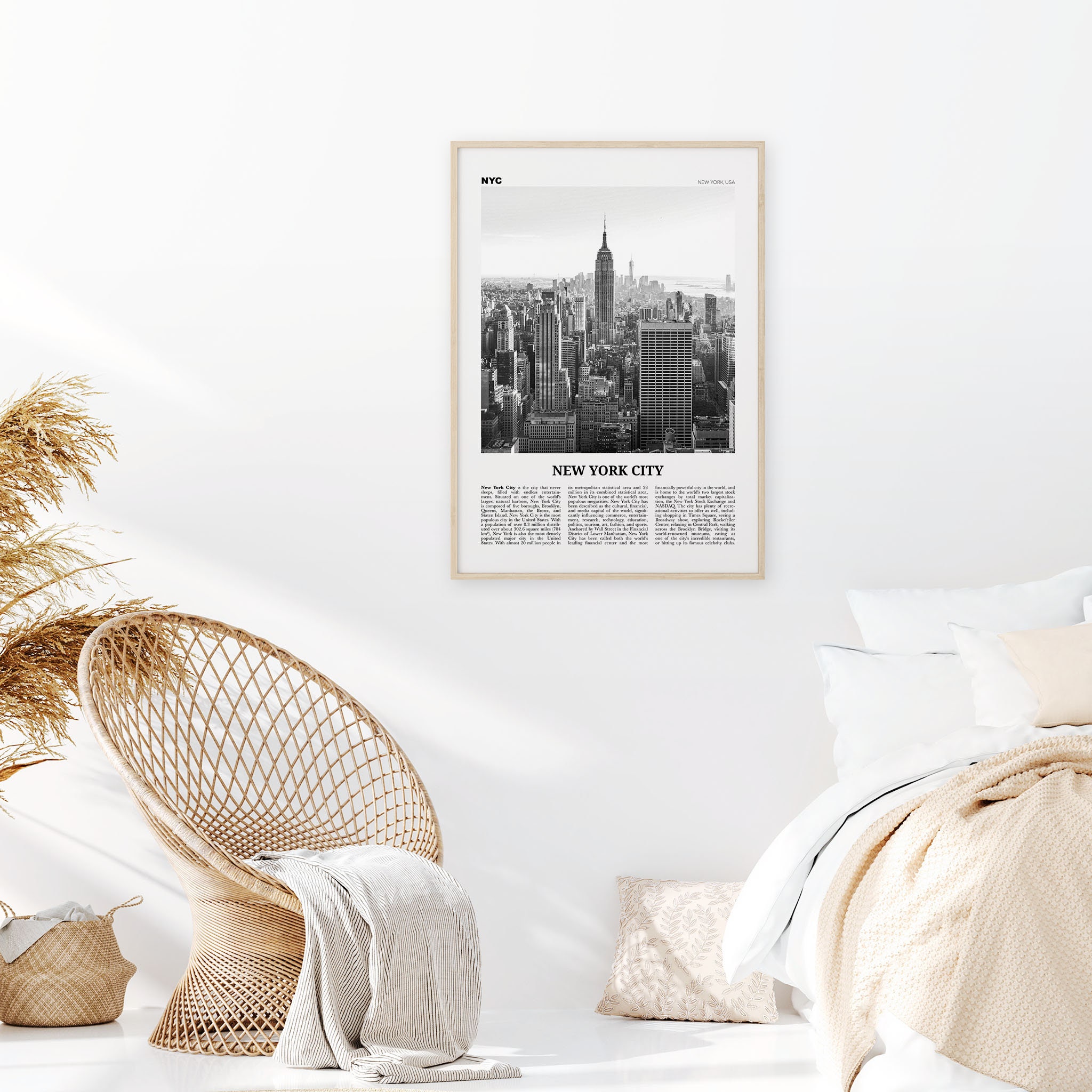 Discover New York City Print Black and White Skyline, New York Wall Art, New York Posters