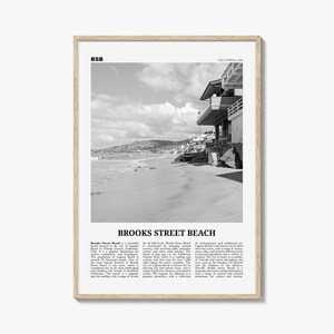 Brooks Street Beach Print Black and White, Brooks Street Beach Wall Art, Brooks Street Beach Poster, Photo, Décor, Brooks Street Beach Map