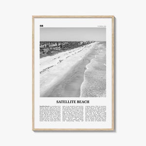 Satellite Beach Print Black and White, Satellite Beach Wall Art, Satellite Beach Poster, Satellite Beach Photo, Satellite Beach Wall Décor