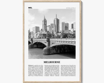 Melbourne Print Black and White Australia No 1, Melbourne Wall Art, Melbourne Poster, Melbourne Photo, Melbourne Wall Decor, Victoria