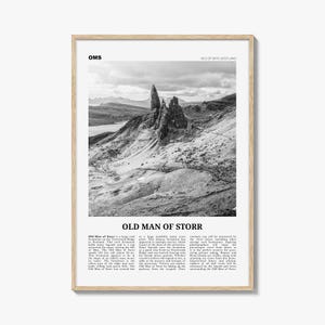 Impresión en blanco y negro de El Viejo de Storr, Arte mural de El Viejo de Storr, Póster de El Viejo de Storr, Foto de El Viejo de Storr, Decoración de El Viejo de Storr