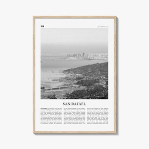 San Rafael Print Black and White, San Rafael Wall Art, San Rafael Poster, San Rafael Photo, San Rafael Décor, California, USA, United States