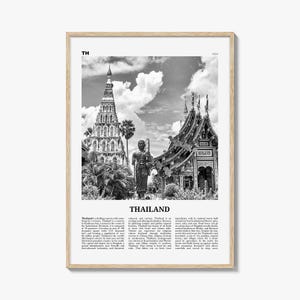 Stampa Thailandia in bianco e nero n. 2, Arte murale Thailandia, Poster Thailandia, Foto Thailandia, Ratcha-anachak, Thailandese, Siam, Bangkok, Asia