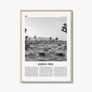 Joshua Tree National Park afdrukken zwart-wit nr. 1, Joshua Tree kunst aan de muur, Joshua Tree poster, Joshua Tree foto, Californië, VS