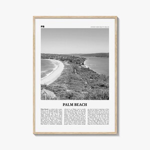 Palm Beach-afdruk zwart-wit New South Wales, Palm Beach-muurkunst, Palm Beach-poster, Palm Beach-foto, Palm Beach-decor, Australië