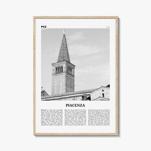 Piacenza Druck Schwarzweiß, Piacenza Wandkunst, Piacenza Poster, Piacenza Foto, Piacenza Wanddekor, Piacenza Karte, Italien