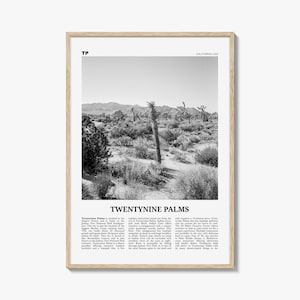 Twentynine Palms Print Black and White, Twentynine Palms Wall Art, Twentynine Palms Poster, Twentynine Palms Photo, California, USA