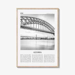 Astoria Print Schwarzweiß New York, Astoria Wandkunst, Astoria Poster, Astoria Foto, Astoria Decor, New York, USA