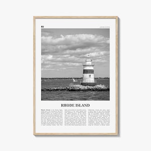 Rhode Island Print Black and White No 3, Rhode Island Art, Rhode Island Poster, Rhode Island Photo, Rhode Island Map