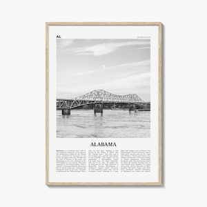 Alabama Print schwarz weiß Nr. 2, Alabama, Wandkunst, Alabama Poster, Alabama Foto, Alabama Wanddekor, USA, Vereinigte Staaten, Nordamerika