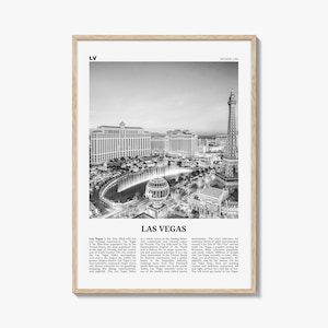 Impressão de Las Vegas em preto e branco nº 1, arte de parede de Las Vegas, pôster de Las Vegas, foto de Las Vegas, Bellagio, Nevada, EUA, Estados Unidos
