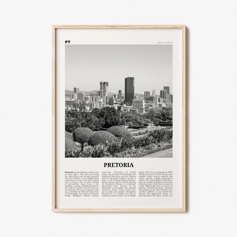 Pretoria Print Black and White Pretoria Wall Art Pretoria Etsy