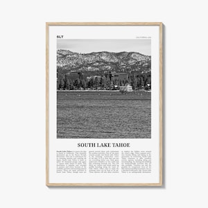 South Lake Tahoe Print Black and White, South Lake Tahoe Wall Art, South Lake Tahoe Poster, South Lake Tahoe Photo, California, USA