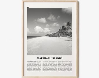 Marshall Islands Print Black and White, Marshall Islands Wall Art, Marshall Islands Poster, Marshall Islands Photo, Marshall Islands Décor