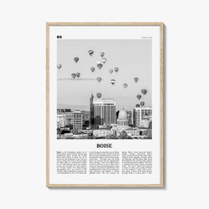 Boise Print schwarz weiß Nr. 1, Boise Wandkunst, Boise Poster, Boise Foto, Boise Wanddekor, Idaho, USA, Vereinigte Staaten, Amerika