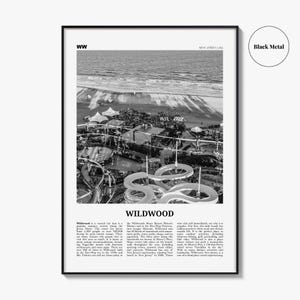 Wildwood Poster Print Black and White, New Jersey Travel Wall Art, Coastal Amusement Decor image 9